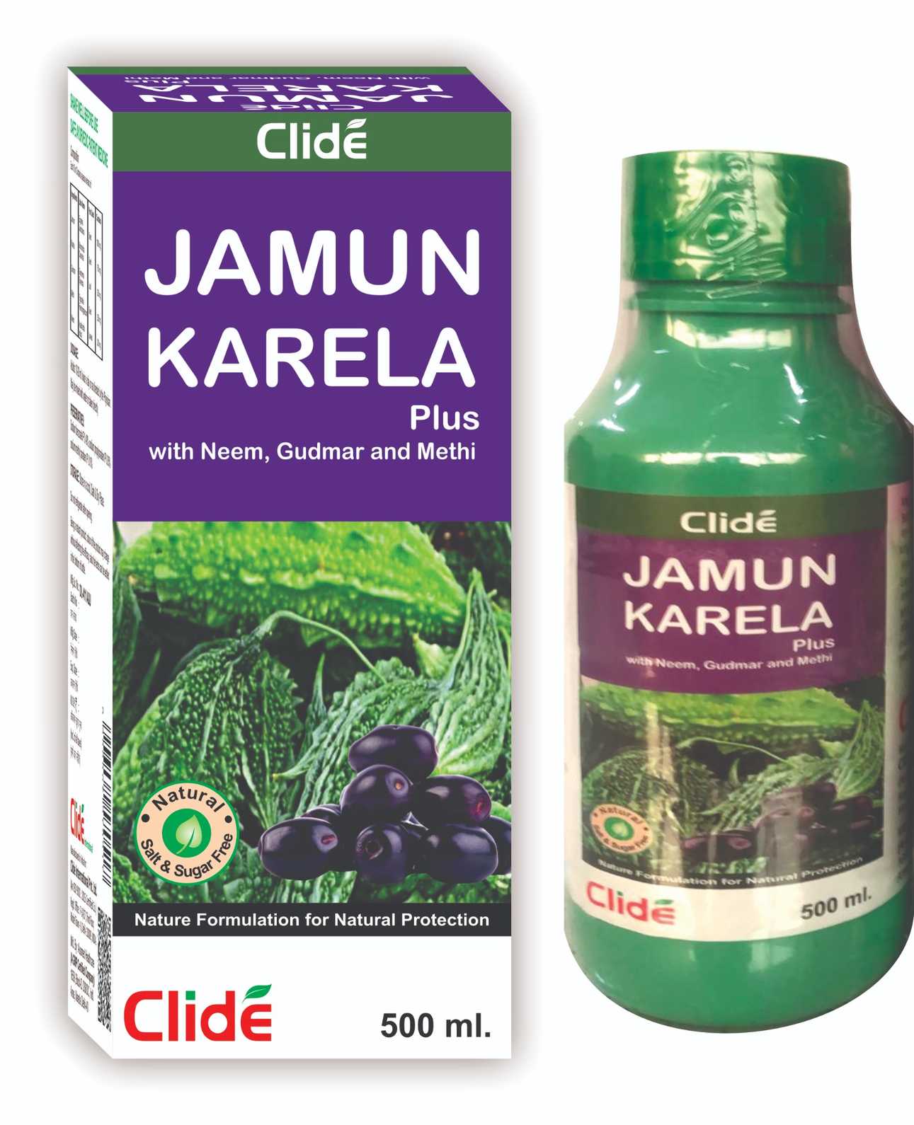 CLIDE JAMUN KARELA PLUS JUICE 500 ML